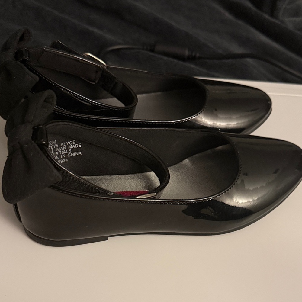 Rachel Shoes Black Kids Dress Shoes with Bow